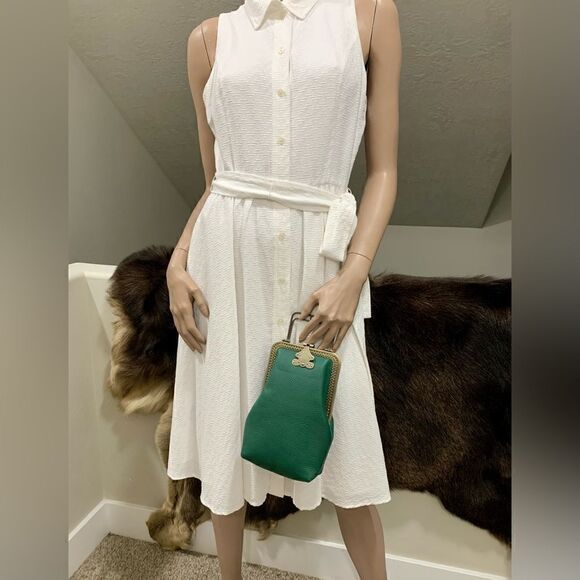 Handsewn Genuine Pebble Leather Push Lock Purse/Clip Pouch/Phone Case/Crossbody - Picture 3 of 14